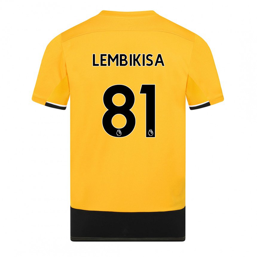 Herren Dexter Lembikisa #81 Gelb Schwarz Heimtrikot Trikot 2022/23 T-shirt Belgien