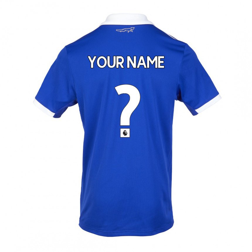 Homme Maillot Votre Nom #0 Bleu Blanc Tenues Domicile 2022/23 T-shirt Belgique