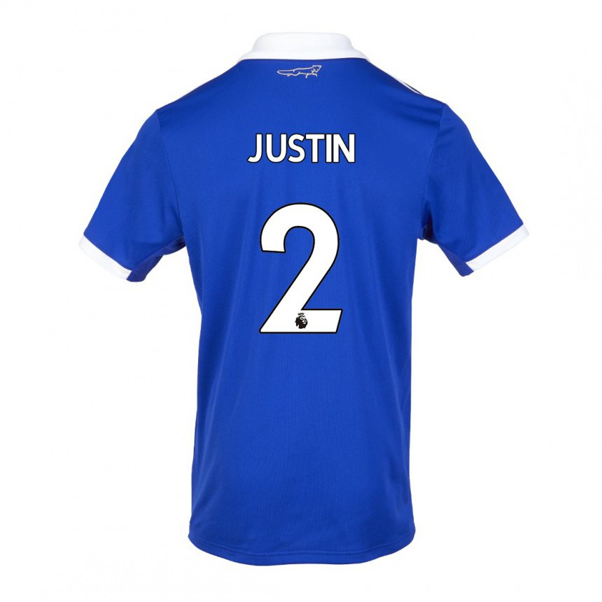 Herren James Justin #2 Blau Weiss Heimtrikot Trikot 2022/23 T-shirt Belgien