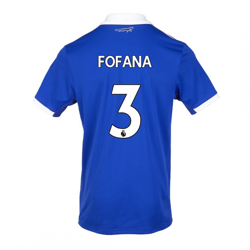 Homme Maillot Wesley Fofana #3 Bleu Blanc Tenues Domicile 2022/23 T-shirt Belgique
