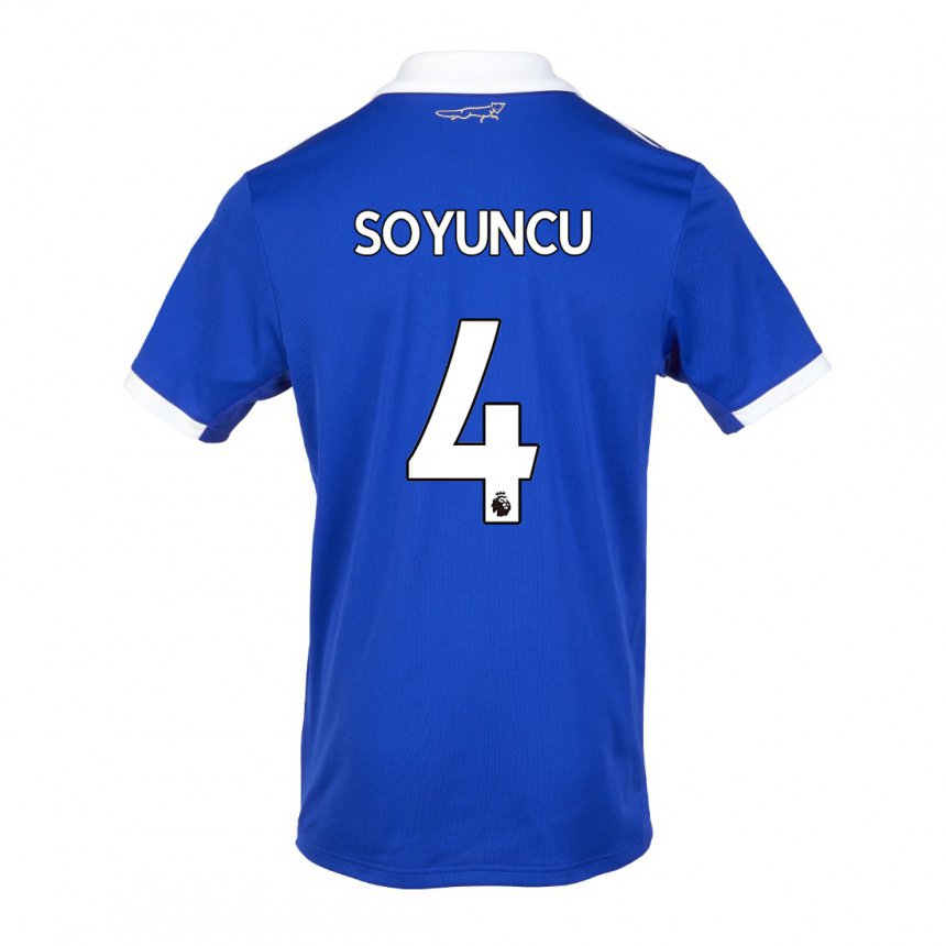 Herren Caglar Soyuncu #4 Blau Weiss Heimtrikot Trikot 2022/23 T-shirt Belgien