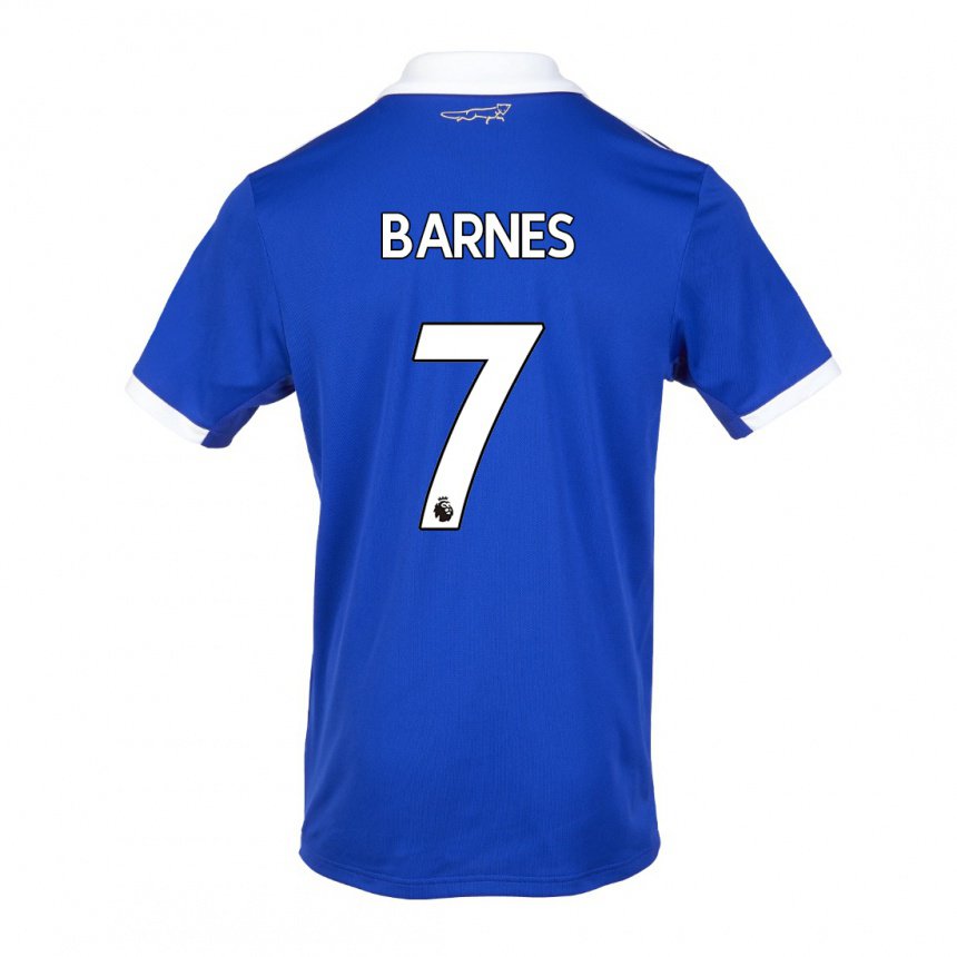Herren Harvey Barnes #7 Blau Weiss Heimtrikot Trikot 2022/23 T-shirt Belgien