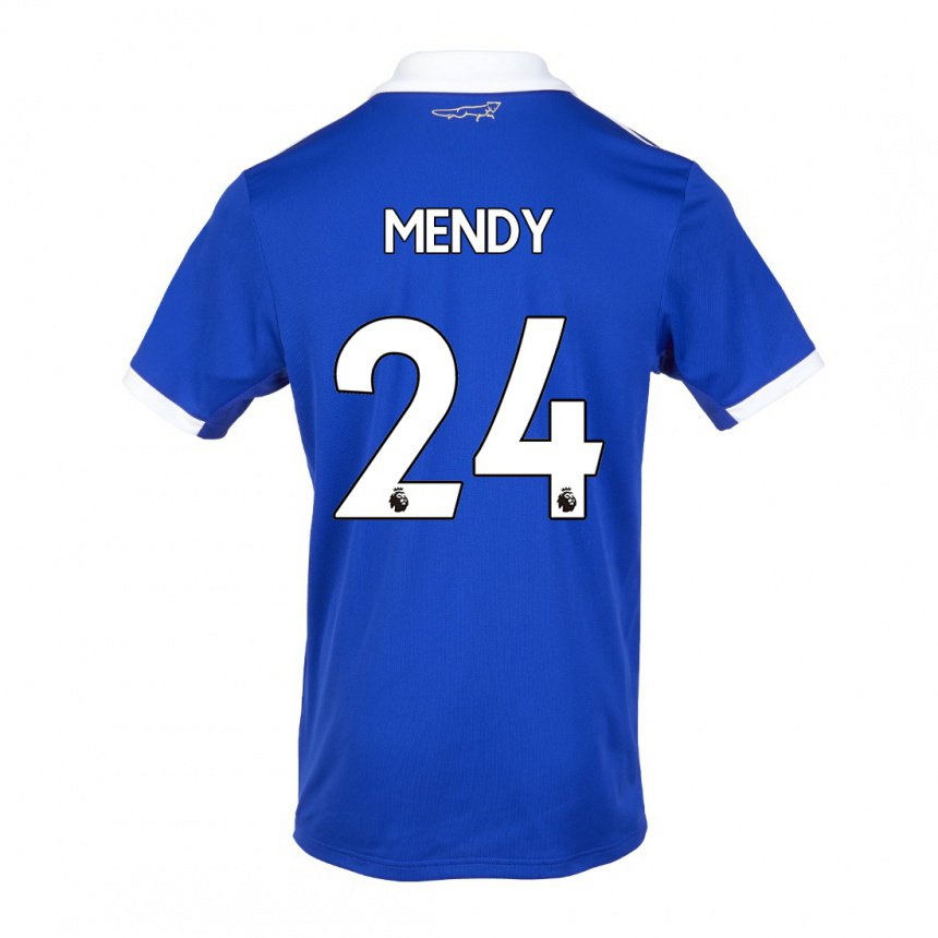 Herren Nampalys Mendy #24 Blau Weiss Heimtrikot Trikot 2022/23 T-shirt Belgien