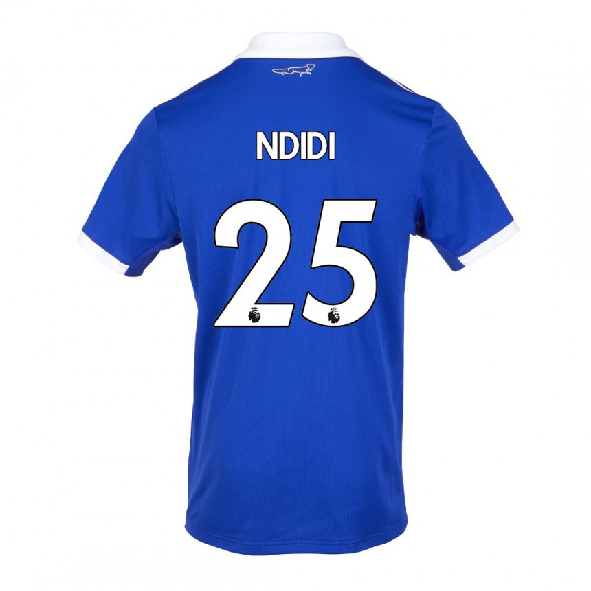 Homme Maillot Wilfred Ndidi #25 Bleu Blanc Tenues Domicile 2022/23 T-shirt Belgique