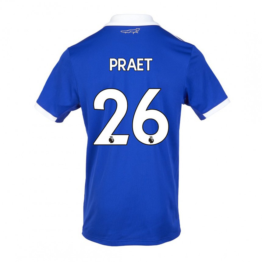 Homme Maillot Dennis Praet #26 Bleu Blanc Tenues Domicile 2022/23 T-shirt Belgique