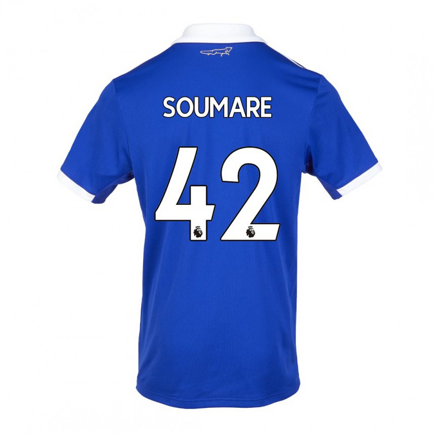 Herren Boubakary Soumare #42 Blau Weiss Heimtrikot Trikot 2022/23 T-shirt Belgien
