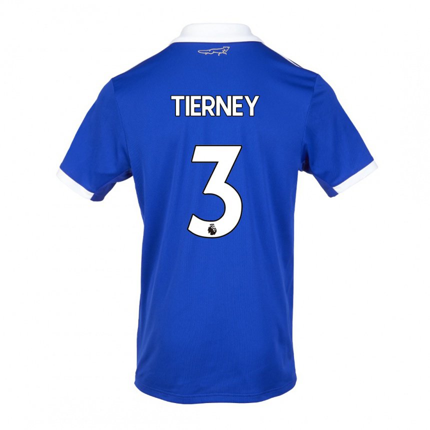 Herren Sam Tierney #3 Blau Weiss Heimtrikot Trikot 2022/23 T-shirt Belgien
