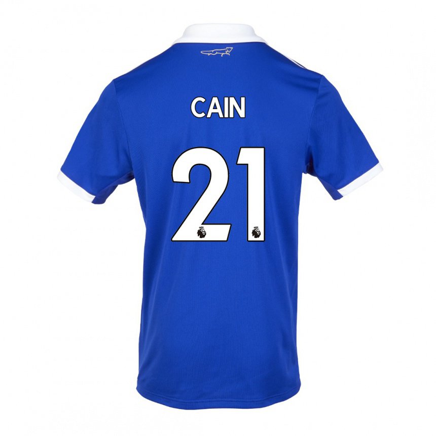 Herren Hannah Cain #21 Blau Weiss Heimtrikot Trikot 2022/23 T-shirt Belgien