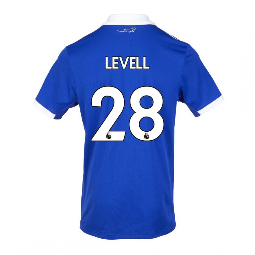 Homme Maillot Kirstie Levell #28 Bleu Blanc Tenues Domicile 2022/23 T-shirt Belgique