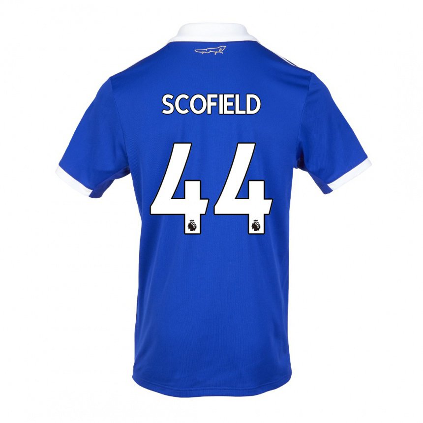 Homme Maillot Connie Scofield #44 Bleu Blanc Tenues Domicile 2022/23 T-shirt Belgique
