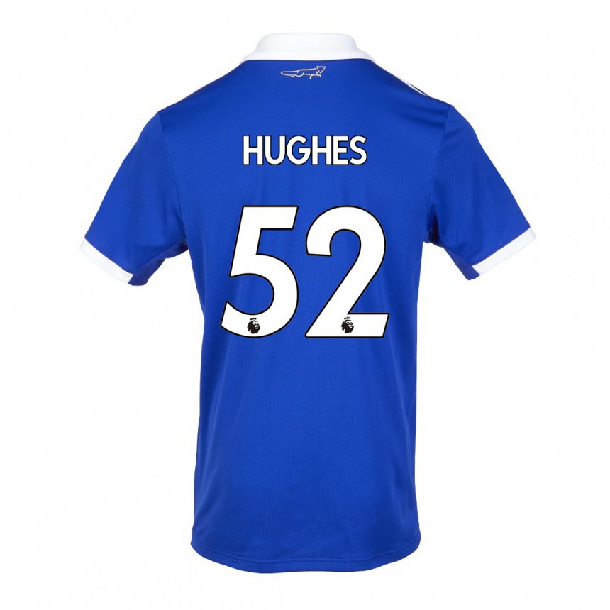 Herren Iestyn Hughes #52 Blau Weiss Heimtrikot Trikot 2022/23 T-shirt Belgien