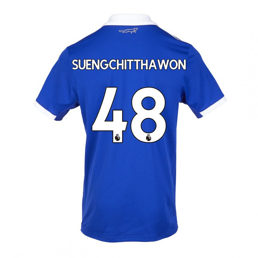 Herren Thanawat Suengchitthawon #48 Blau Weiss Heimtrikot Trikot 2022/23 T-shirt Belgien