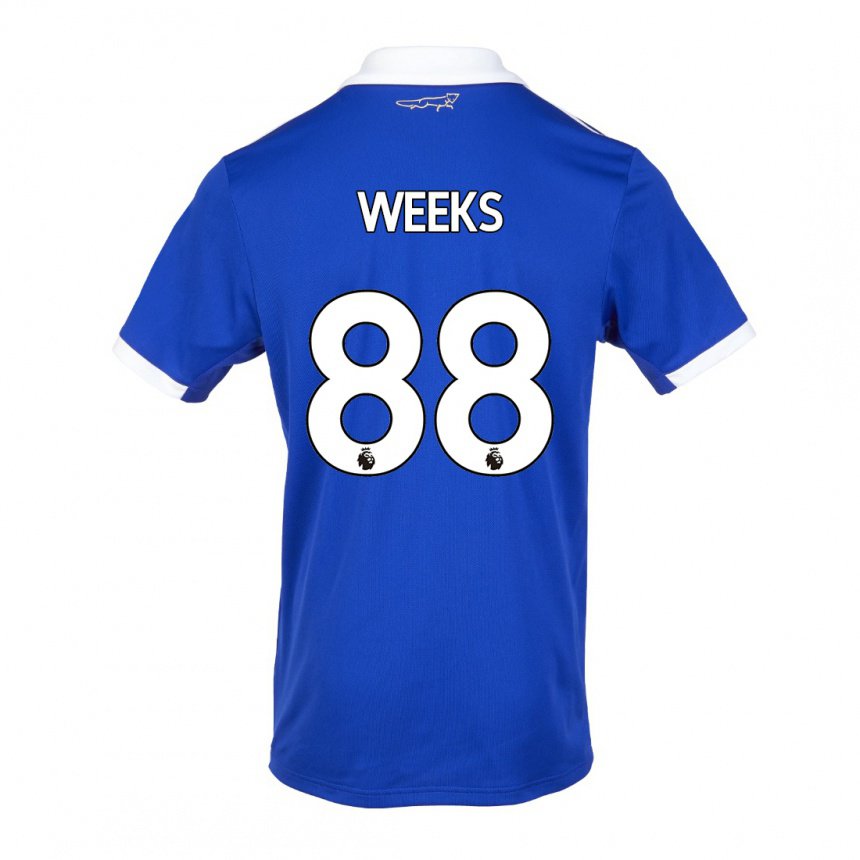 Herren Tyler Weeks #88 Blau Weiss Heimtrikot Trikot 2022/23 T-shirt Belgien