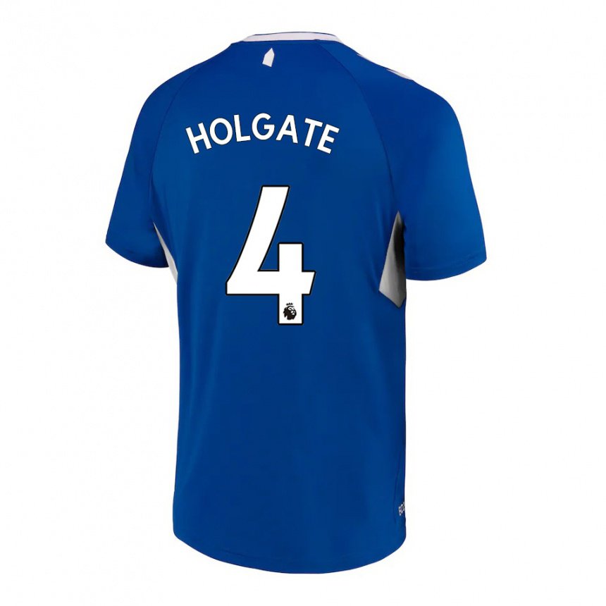 Herren Mason Holgate #4 Dunkelblau Weiß Heimtrikot Trikot 2022/23 T-shirt Belgien