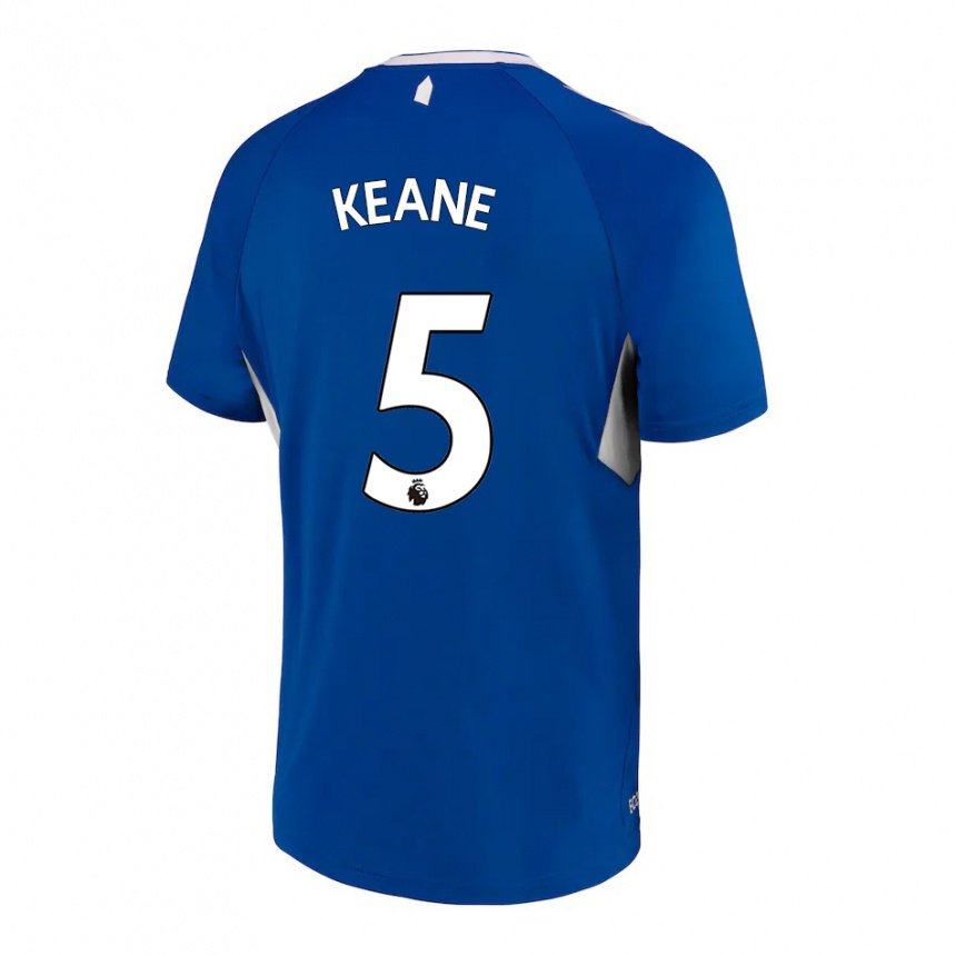 Herren Michael Keane #5 Dunkelblau Weiß Heimtrikot Trikot 2022/23 T-shirt Belgien