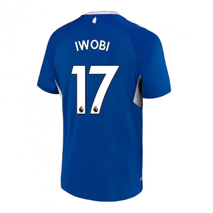 Herren Alex Iwobi #17 Dunkelblau Weiß Heimtrikot Trikot 2022/23 T-shirt Belgien