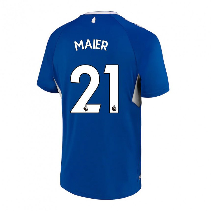 Herren Leonie Maier #21 Dunkelblau Weiß Heimtrikot Trikot 2022/23 T-shirt Belgien