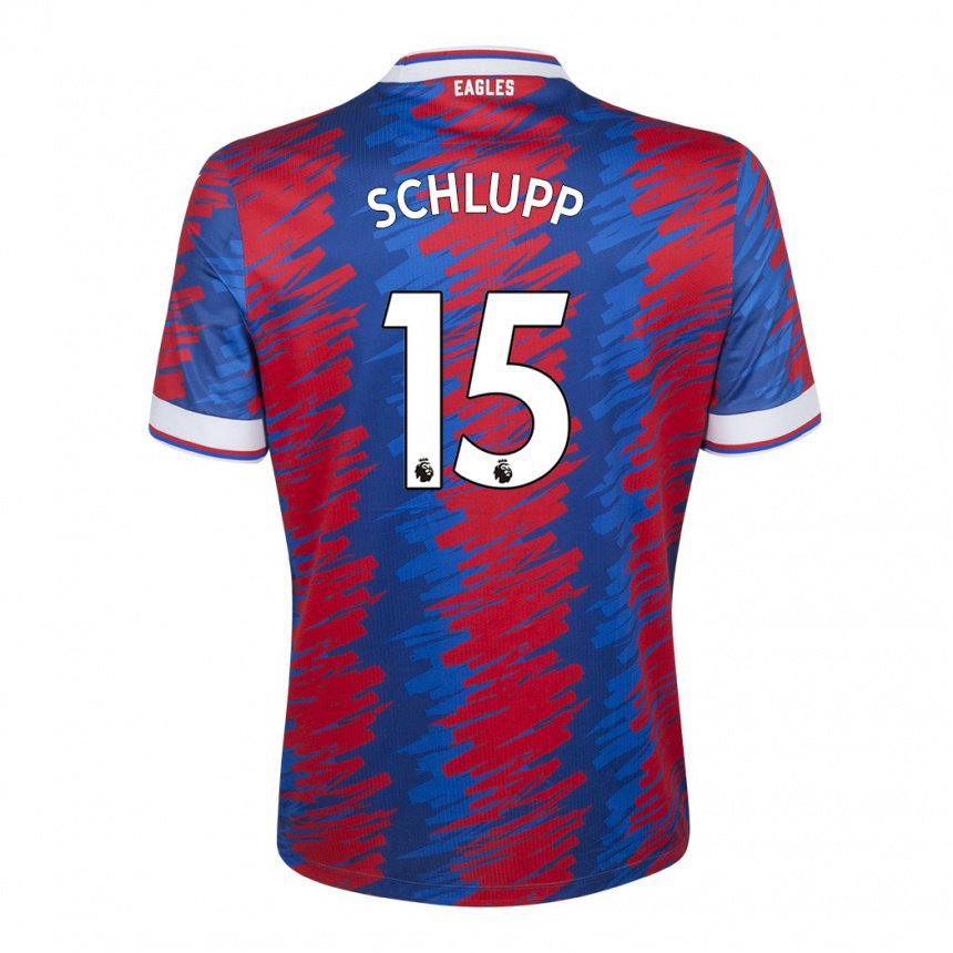 Homme Maillot Jeffrey Schlupp #15 Rouge Bleu Tenues Domicile 2022/23 T-shirt Belgique