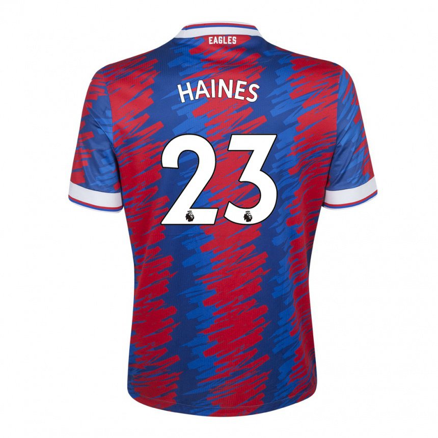 Herren Coral-jade Haines #23 Rot Blau Heimtrikot Trikot 2022/23 T-shirt Belgien