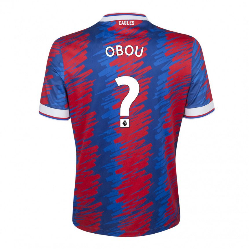 Homme Maillot David Obou #0 Rouge Bleu Tenues Domicile 2022/23 T-shirt Belgique