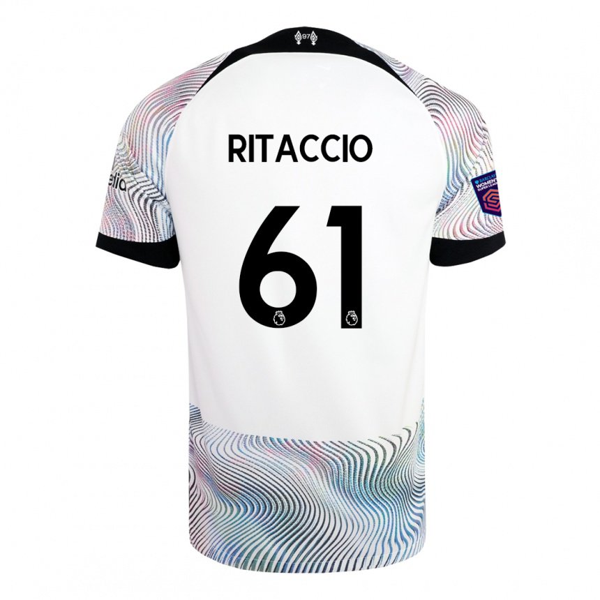 Homme Maillot Matteo Ritaccio #61 Blanc Coloré Tenues Extérieur 2022/23 T-shirt Belgique