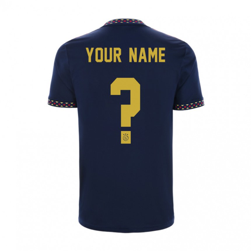 Homme Maillot Votre Nom #0 Bleu Foncé Tenues Extérieur 2022/23 T-shirt Belgique