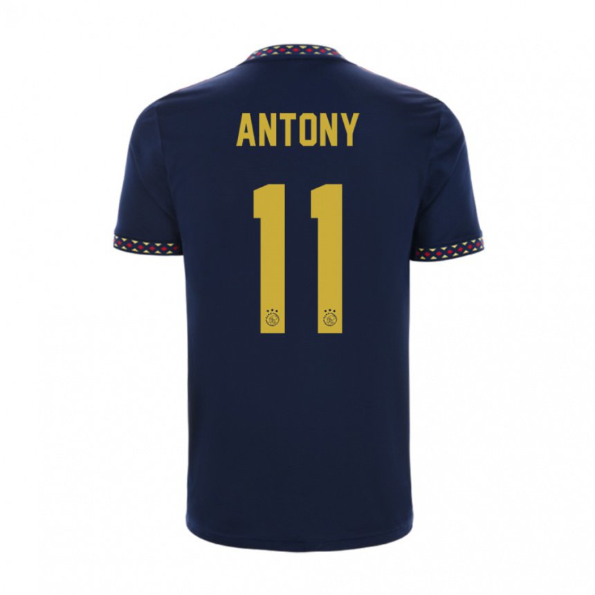 Homme Maillot Antony #11 Bleu Foncé Tenues Extérieur 2022/23 T-shirt Belgique