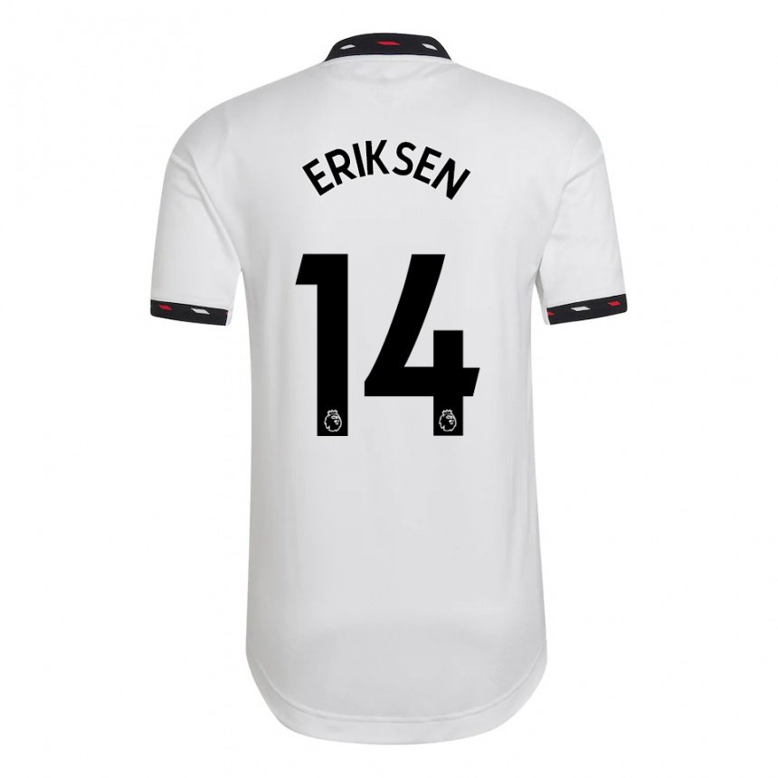Homme Maillot Christian Eriksen #14 Blanc Tenues Extérieur 2022/23 T-shirt Belgique
