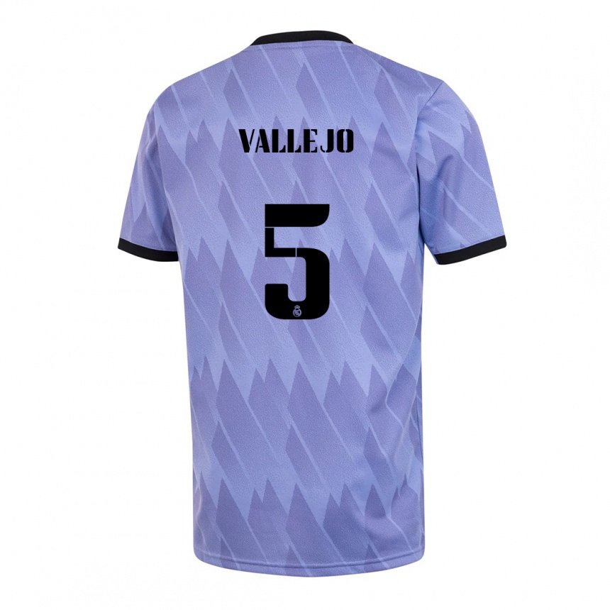 Herren Jesus Vallejo #5 Lila Schwarz Auswärtstrikot Trikot 2022/23 T-shirt Belgien