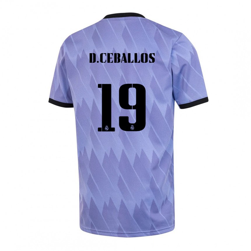 Homme Maillot Dani Ceballos #19 Violet Noir Tenues Extérieur 2022/23 T-shirt Belgique