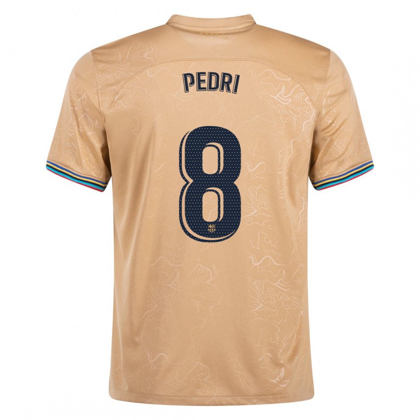 Herren Pedri #8 Gold Auswärtstrikot Trikot 2022/23 T-shirt Belgien