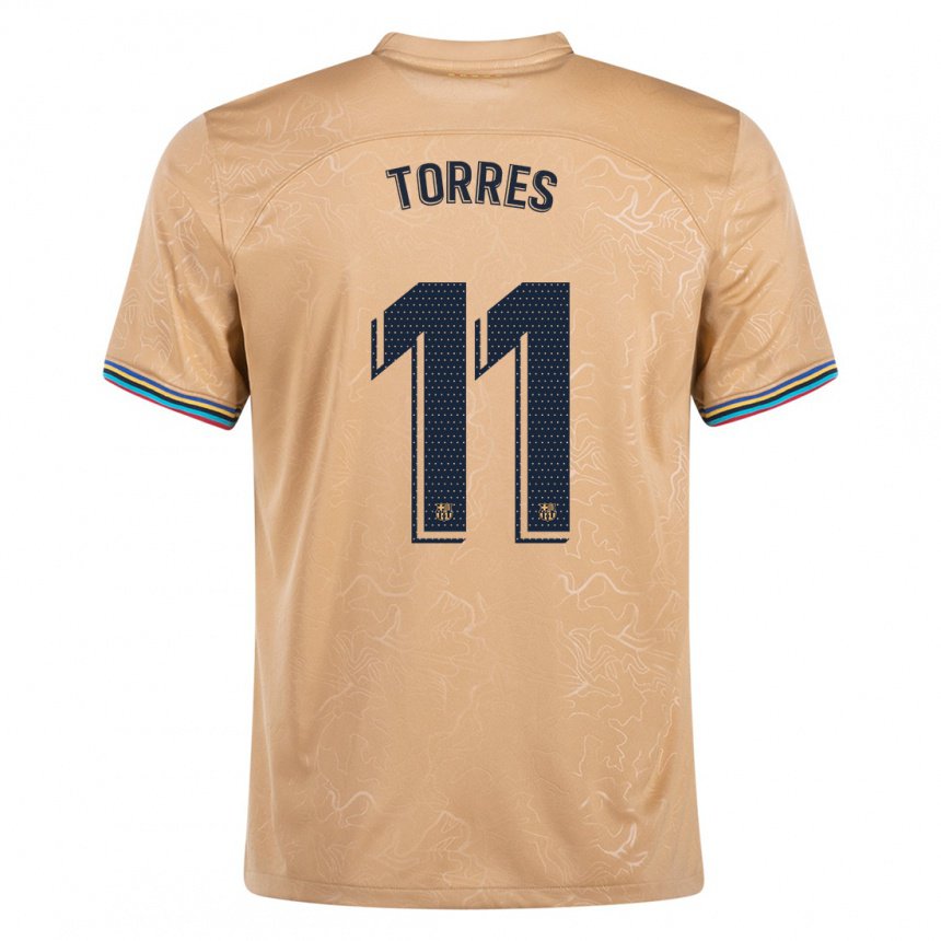 Homme Maillot Ferran Torres #11 Or Tenues Extérieur 2022/23 T-shirt Belgique