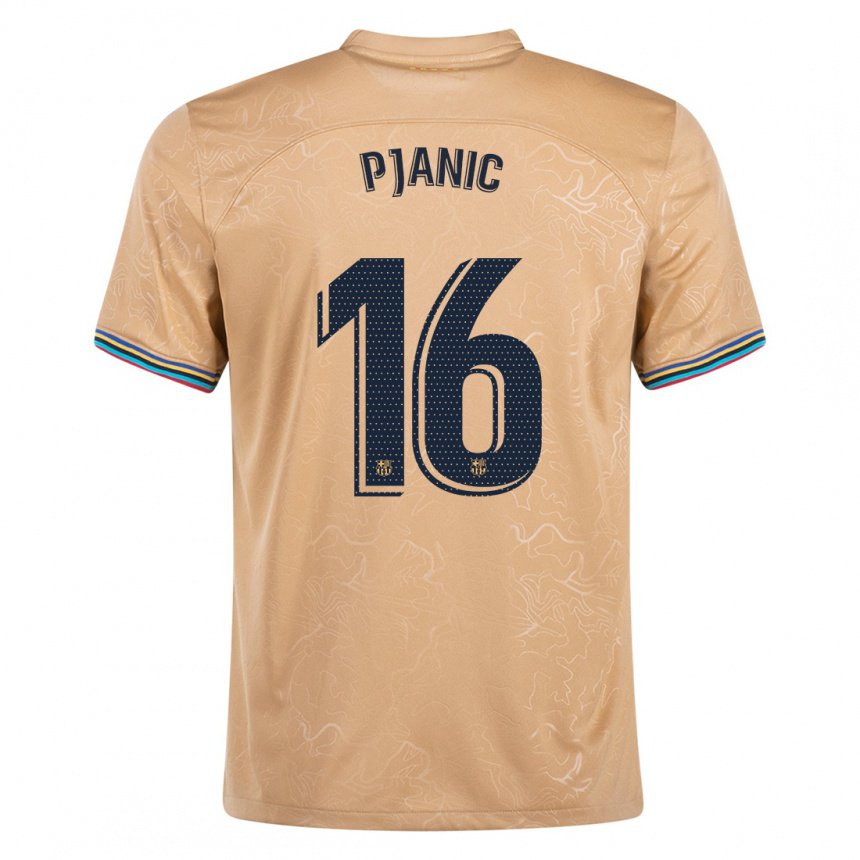 Herren Miralem Pjanic #16 Gold Auswärtstrikot Trikot 2022/23 T-shirt Belgien
