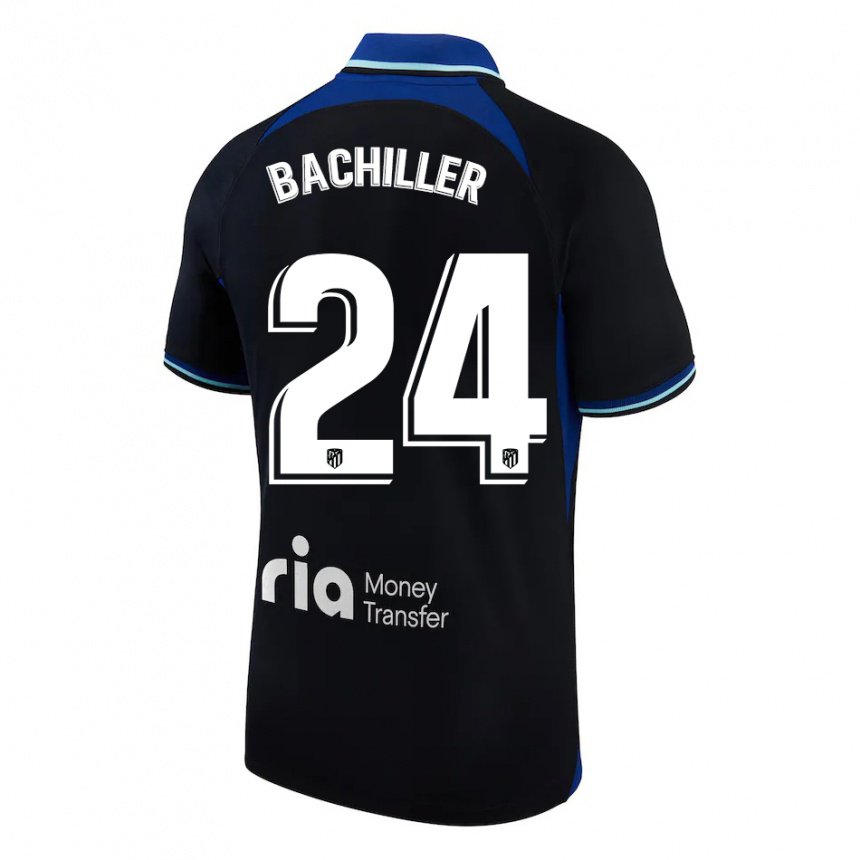 Herren Iker Bachiller #24 Schwarz Weiß Blau Auswärtstrikot Trikot 2022/23 T-shirt Belgien