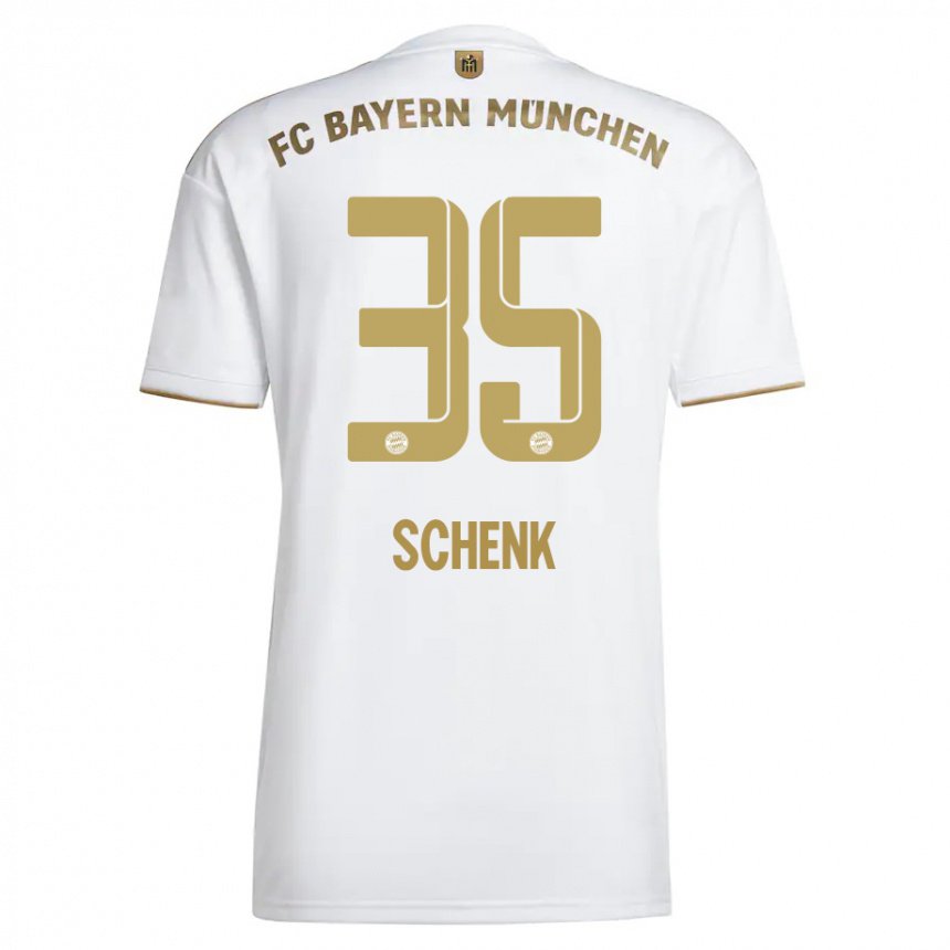 Herren Johannes Schenk #35 Weißes Gold Auswärtstrikot Trikot 2022/23 T-shirt Belgien