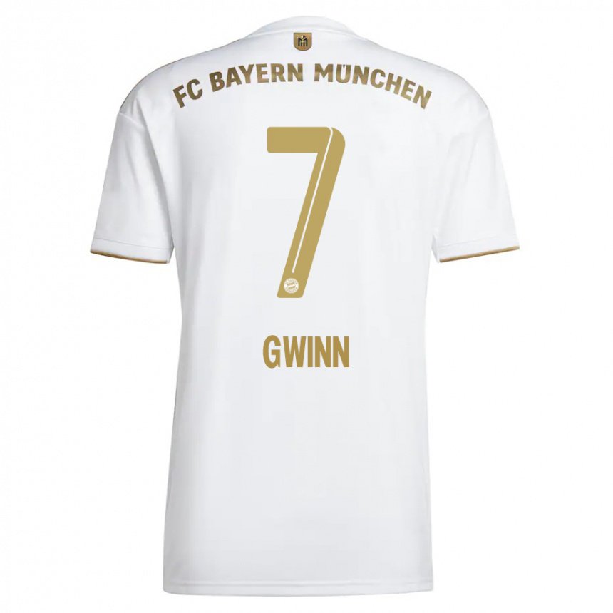 Herren Giulia Gwinn #7 Weißes Gold Auswärtstrikot Trikot 2022/23 T-shirt Belgien