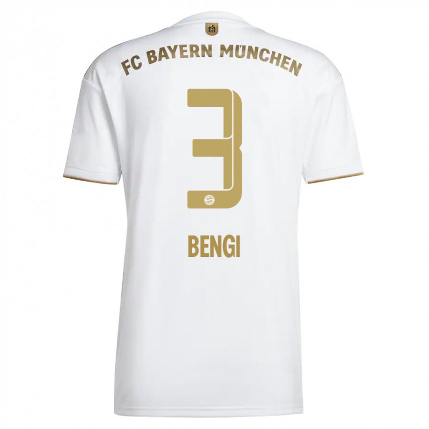 Homme Maillot Kaan Bengi #3 Blanc Or Tenues Extérieur 2022/23 T-shirt Belgique