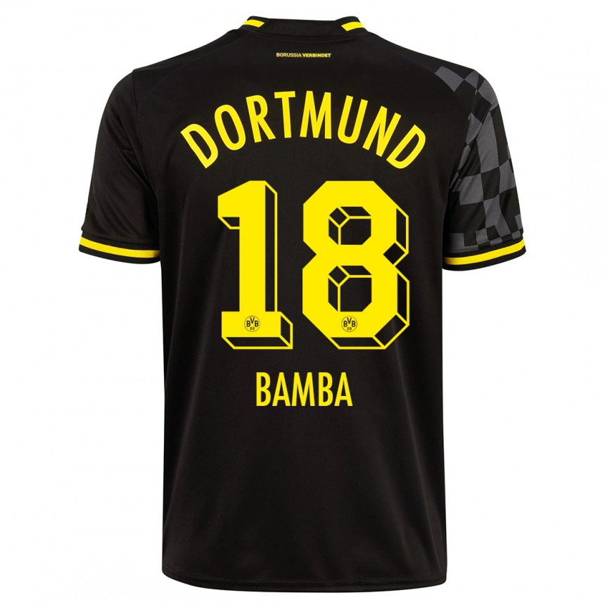 Homme Maillot Samuel Bamba #18 Noir Tenues Extérieur 2022/23 T-shirt Belgique