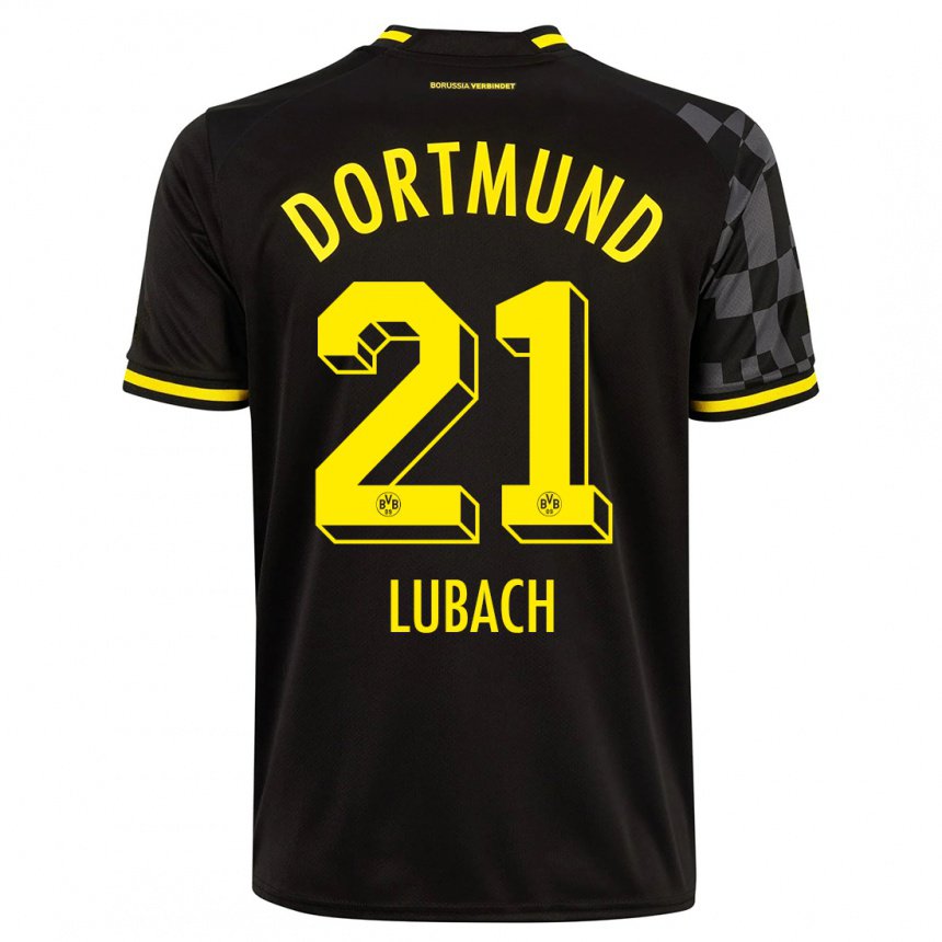 Herren Rafael Lubach #21 Schwarz Auswärtstrikot Trikot 2022/23 T-shirt Belgien