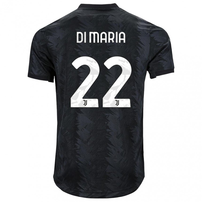Herren Angel Di Maria #22 Dunkles Schwarz Auswärtstrikot Trikot 2022/23 T-shirt Belgien