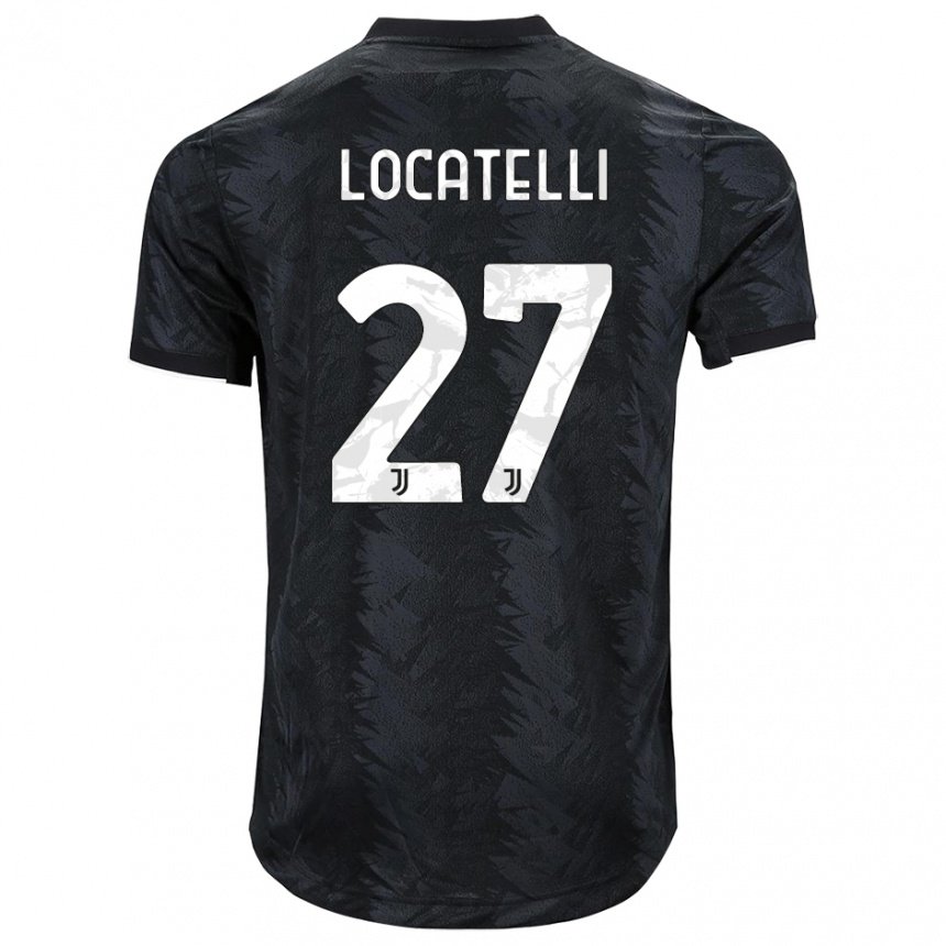 Herren Manuel Locatelli #27 Dunkles Schwarz Auswärtstrikot Trikot 2022/23 T-shirt Belgien