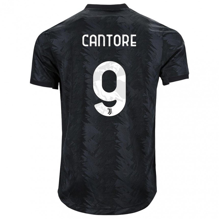 Homme Maillot Sofia Cantore #9 Noir Foncé Tenues Extérieur 2022/23 T-shirt Belgique