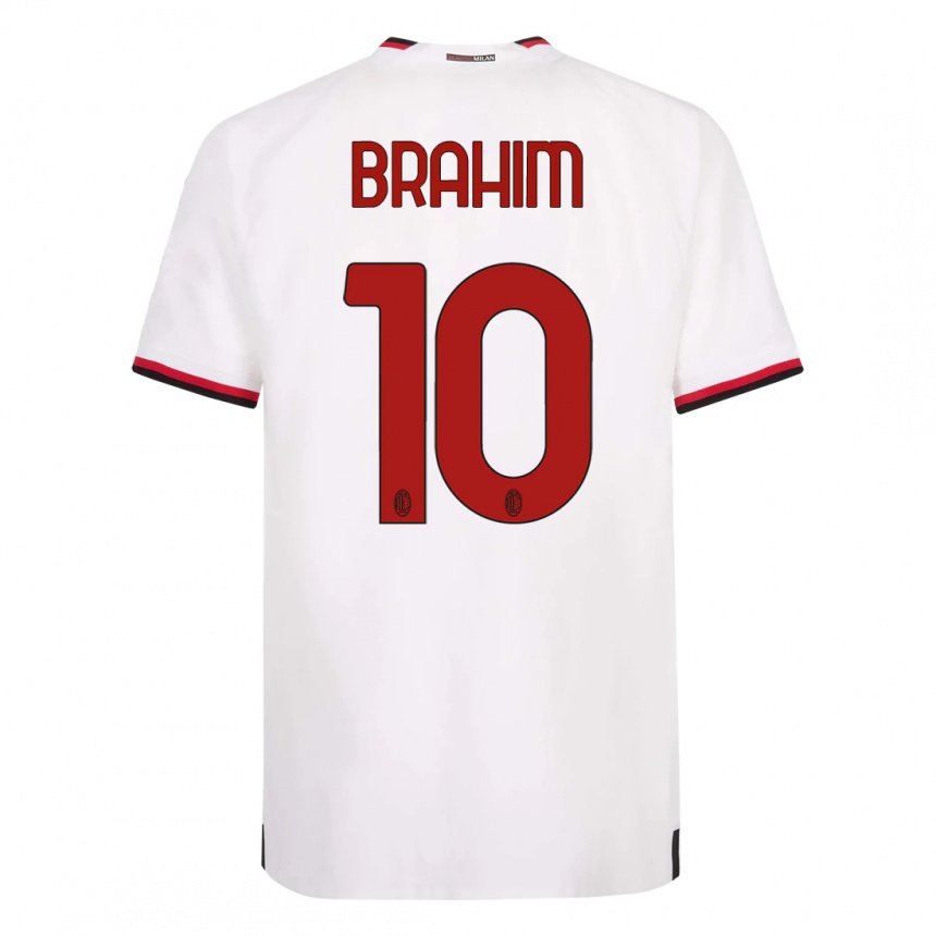 Homme Maillot Brahim Diaz #10 Blanc Rouge Tenues Extérieur 2022/23 T-shirt Belgique