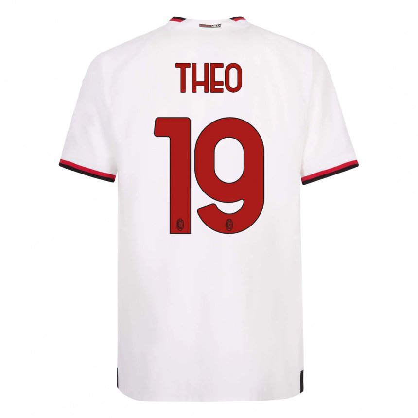 Herren Theo Hernandez #19 Weiß Rot Auswärtstrikot Trikot 2022/23 T-shirt Belgien