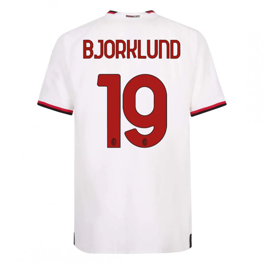 Herren Lukas Bjorklund #19 Weiß Rot Auswärtstrikot Trikot 2022/23 T-shirt Belgien