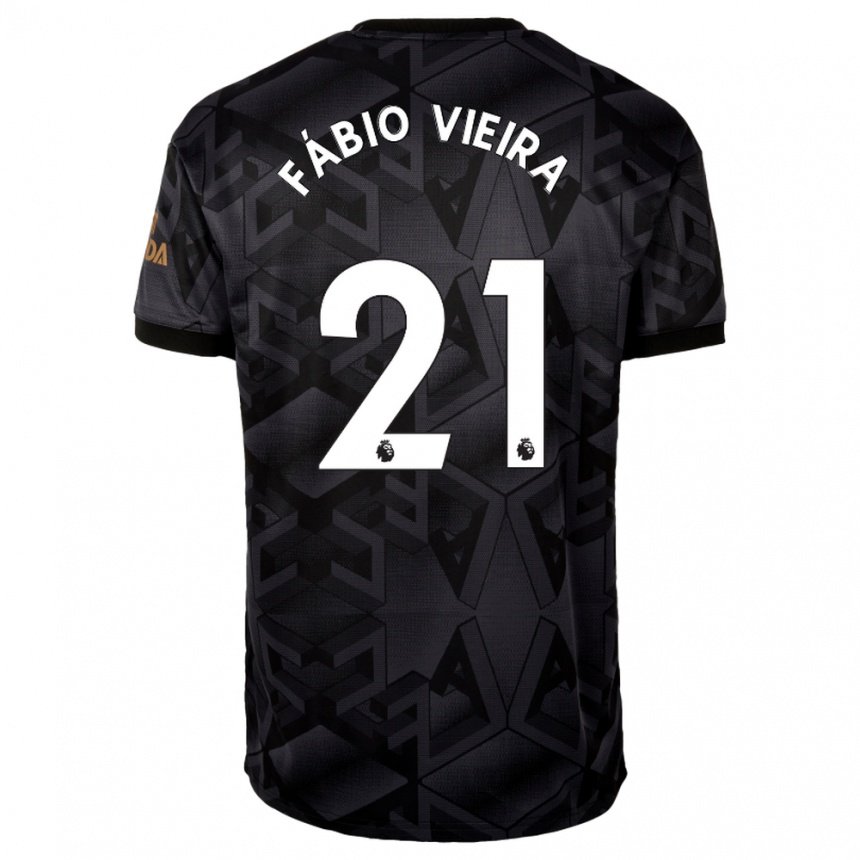 Herren Fabio Vieira #21 Schwarz Grau Auswärtstrikot Trikot 2022/23 T-shirt Belgien