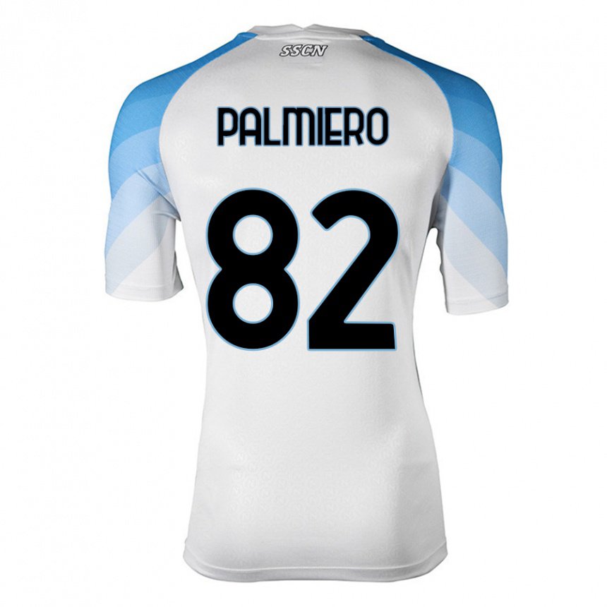 Herren Luca Palmiero #82 Weiß Himmelblau Auswärtstrikot Trikot 2022/23 T-shirt Belgien