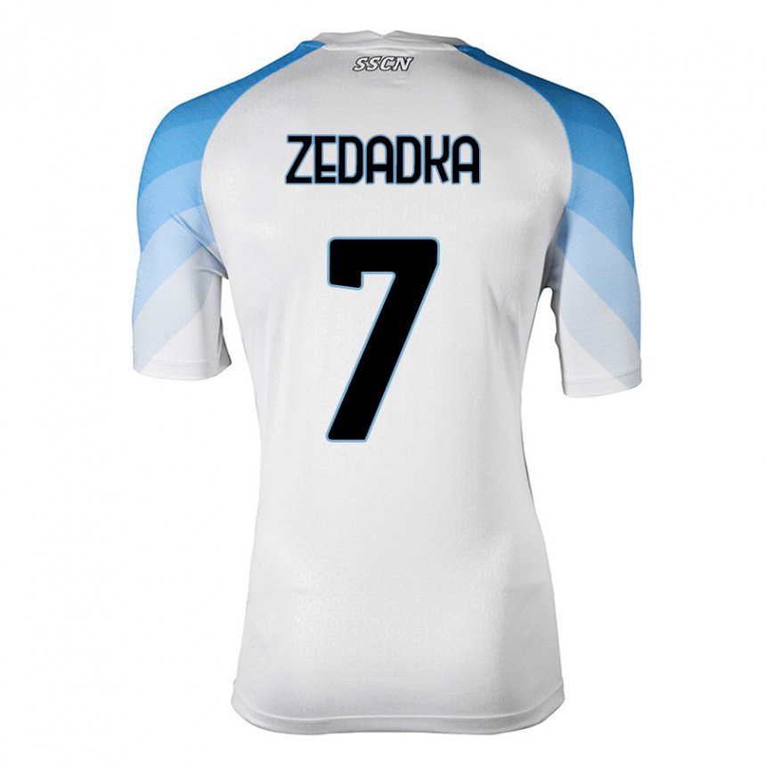 Herren Karim Zedadka #7 Weiß Himmelblau Auswärtstrikot Trikot 2022/23 T-shirt Belgien
