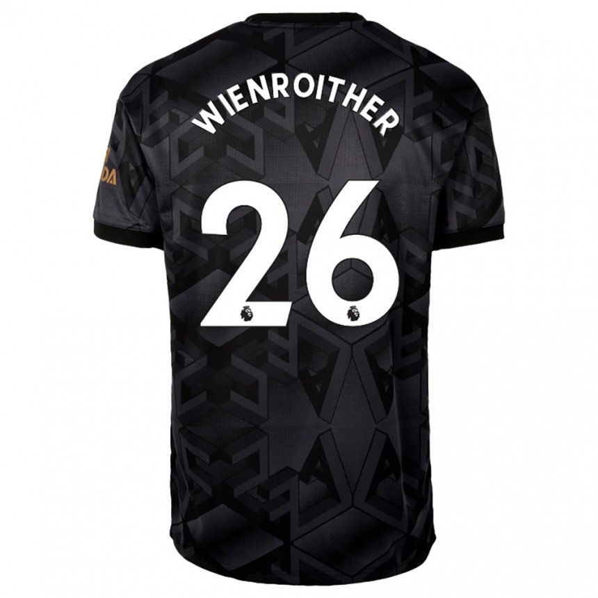 Herren Laura Wienroither #26 Schwarz Grau Auswärtstrikot Trikot 2022/23 T-shirt Belgien