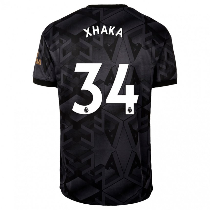 Homme Maillot Granit Xhaka #34 Gris Noir Tenues Extérieur 2022/23 T-shirt Belgique